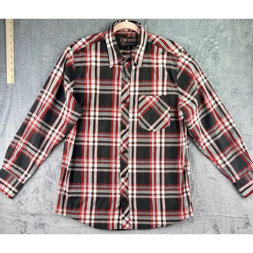 BLAC LAQUER‎ Button Down Shirt Men’s Size Large Red Black Long Sleeve Date Night